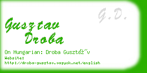 gusztav droba business card